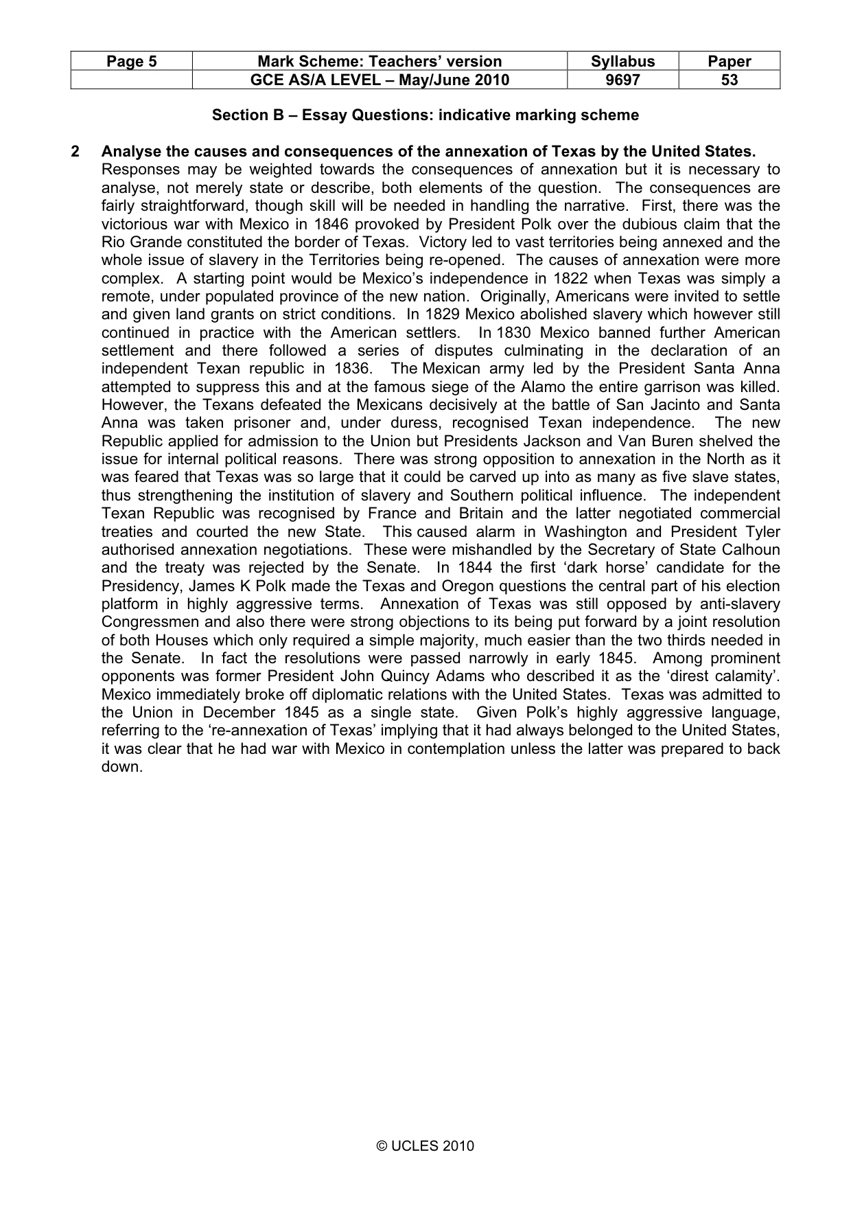 Mark scheme, page 5 of 9