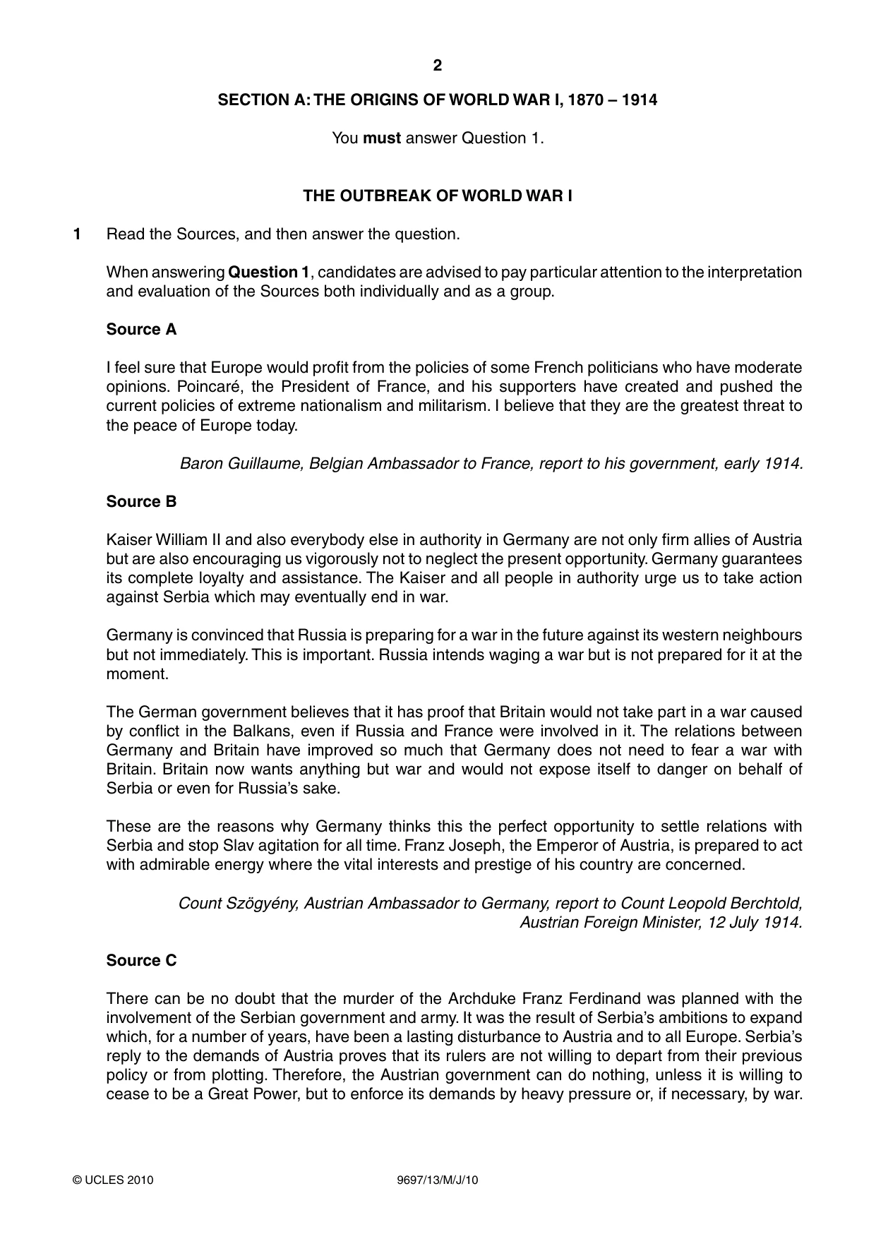 Cambridge A Level History (pre-2015) 9697 2010 May/June Paper 1 · Variant 3 question paper, page 2 of 4