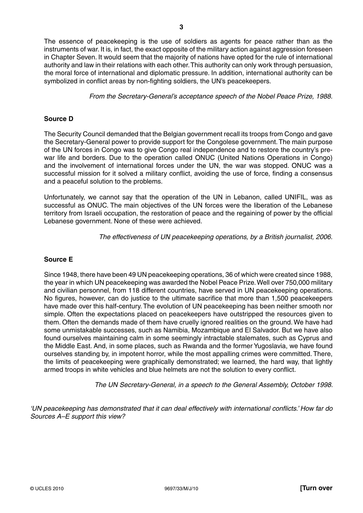 Cambridge A Level History (pre-2015) 9697 2010 May/June Paper 3 · Variant 3 question paper, page 3 of 4