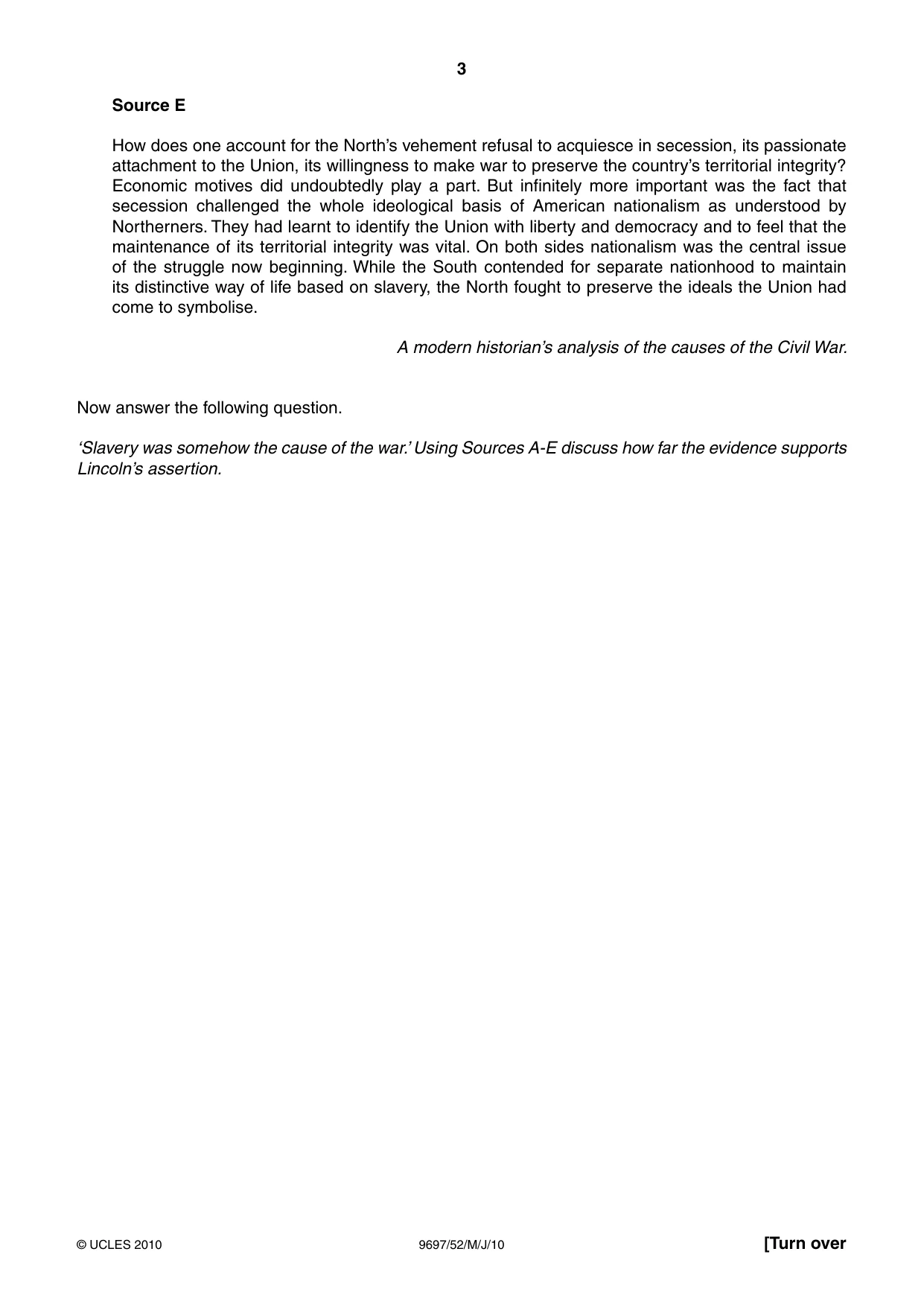 Cambridge A Level History (pre-2015) 9697 2010 May/June Paper 5 · Variant 2 question paper, page 3 of 4