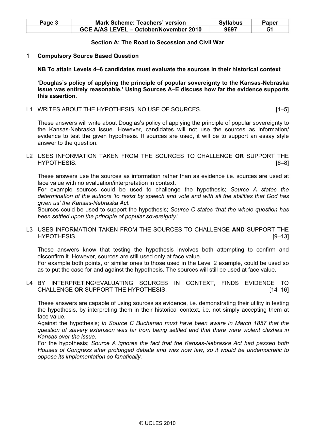 Mark scheme, page 3 of 8
