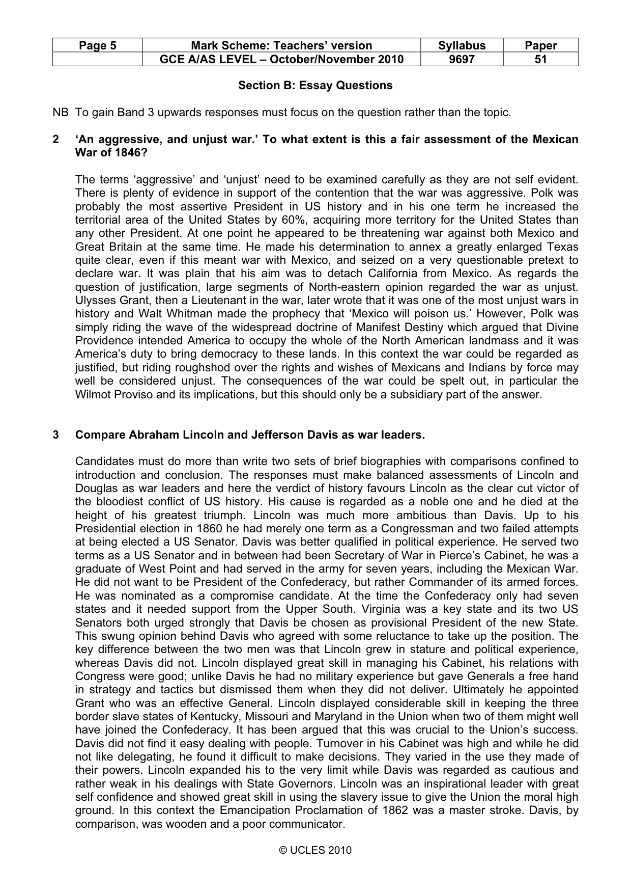 Mark scheme, page 5 of 8