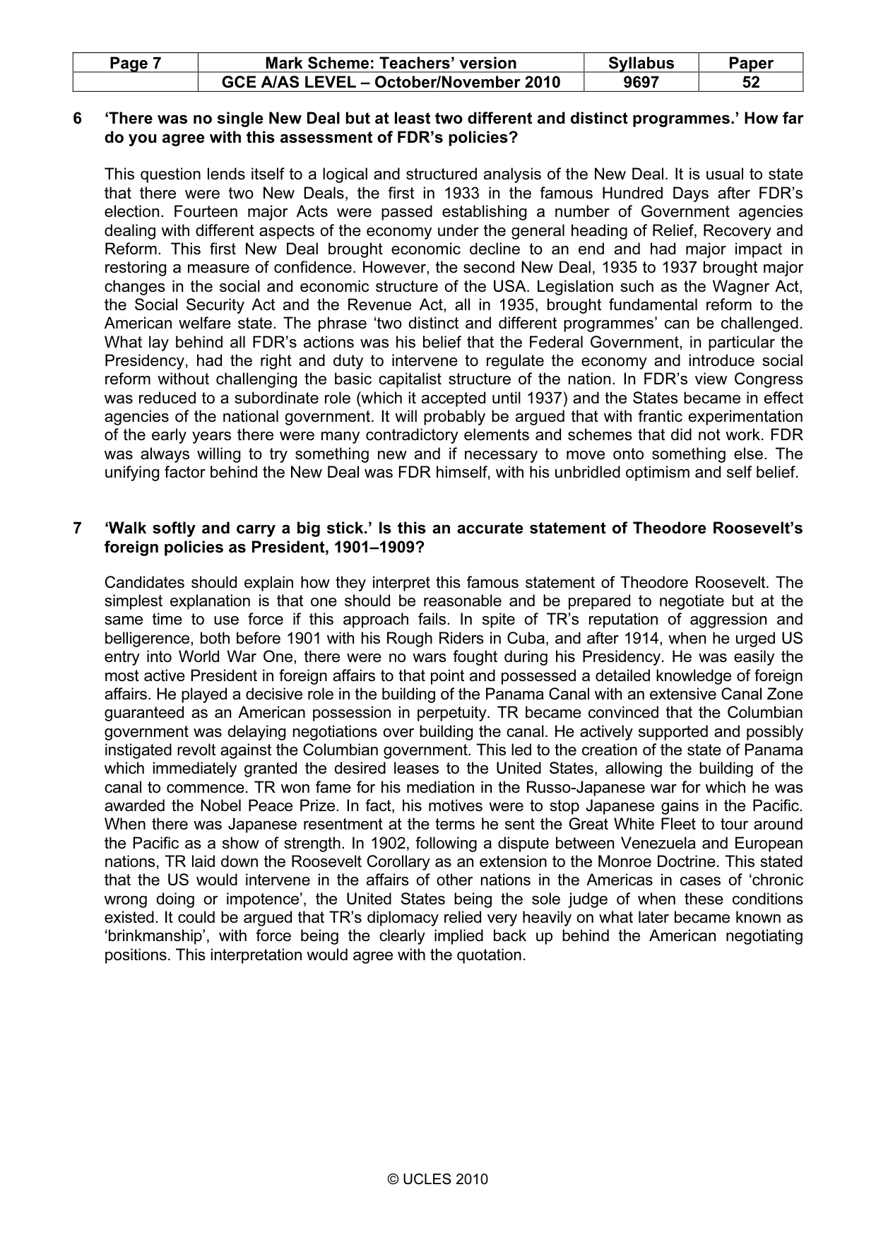 Mark scheme, page 7 of 8