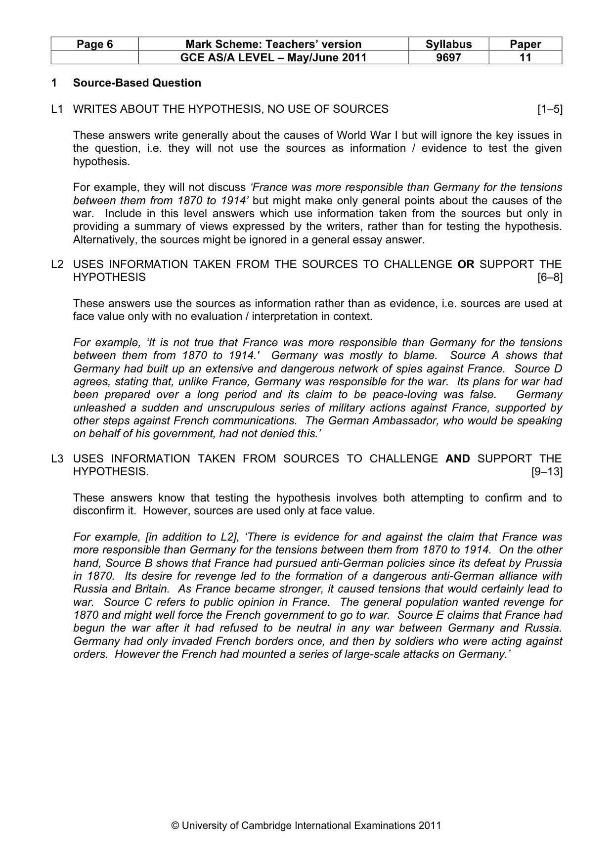 Mark scheme, page 6 of 12