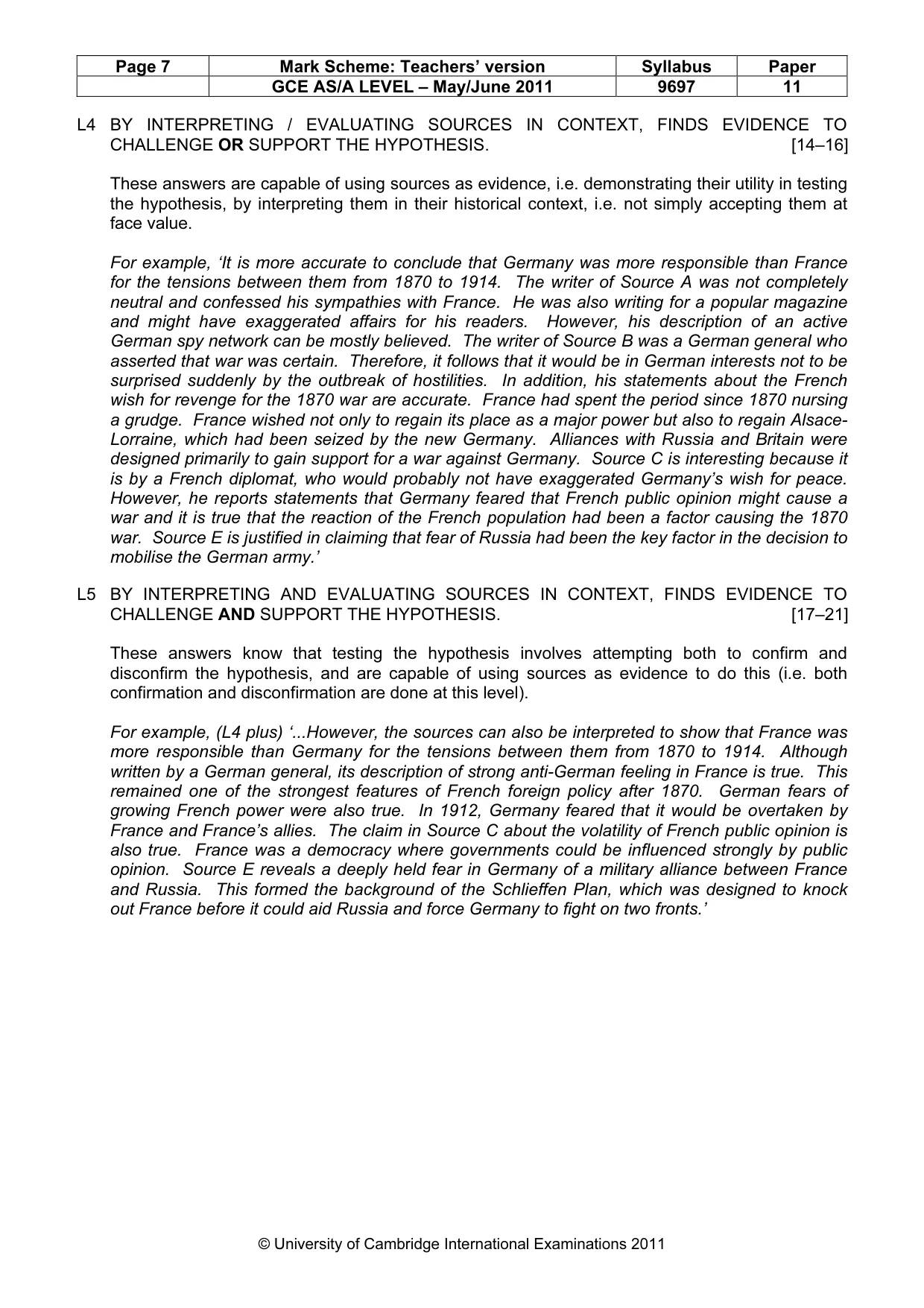 Mark scheme, page 7 of 12