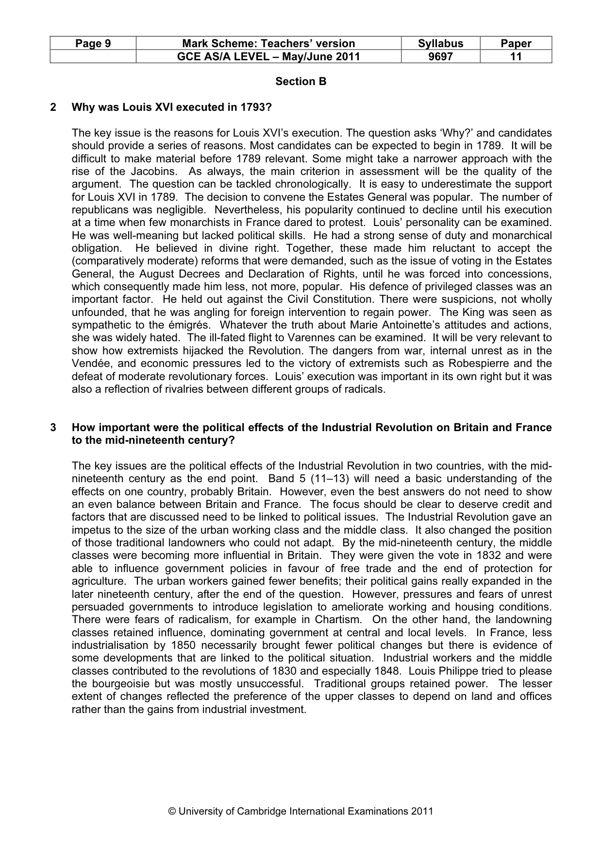 Mark scheme, page 9 of 12