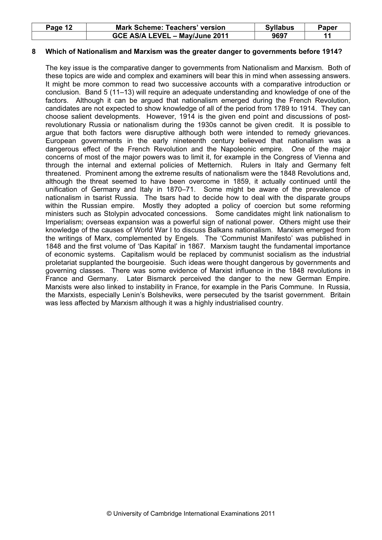 Mark scheme, page 12 of 12