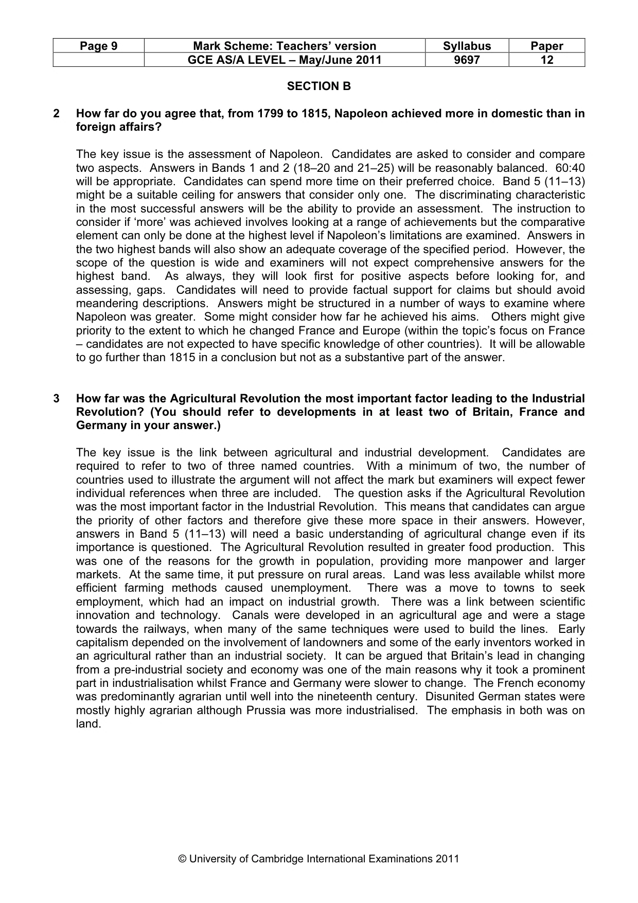Mark scheme, page 9 of 12