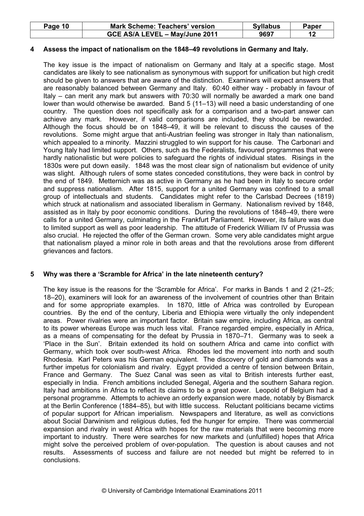 Mark scheme, page 10 of 12