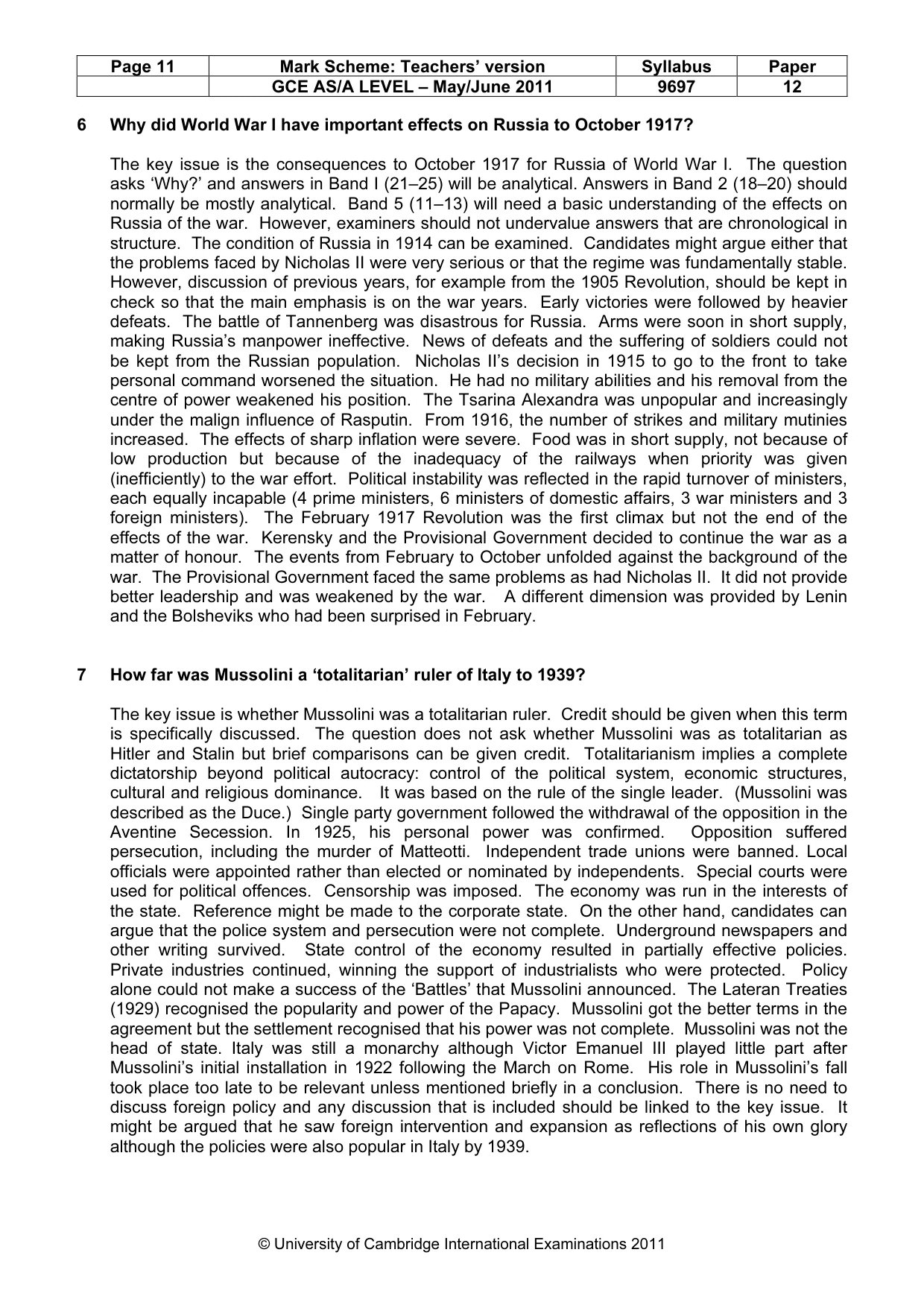 Mark scheme, page 11 of 12