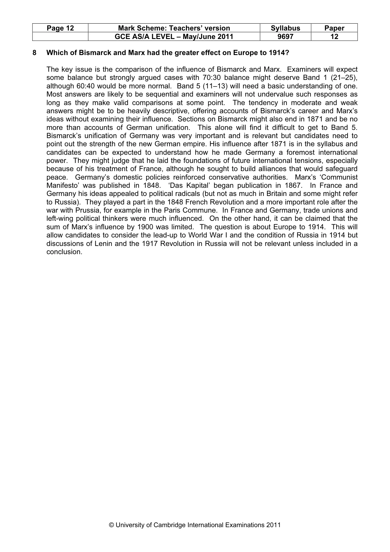 Mark scheme, page 12 of 12