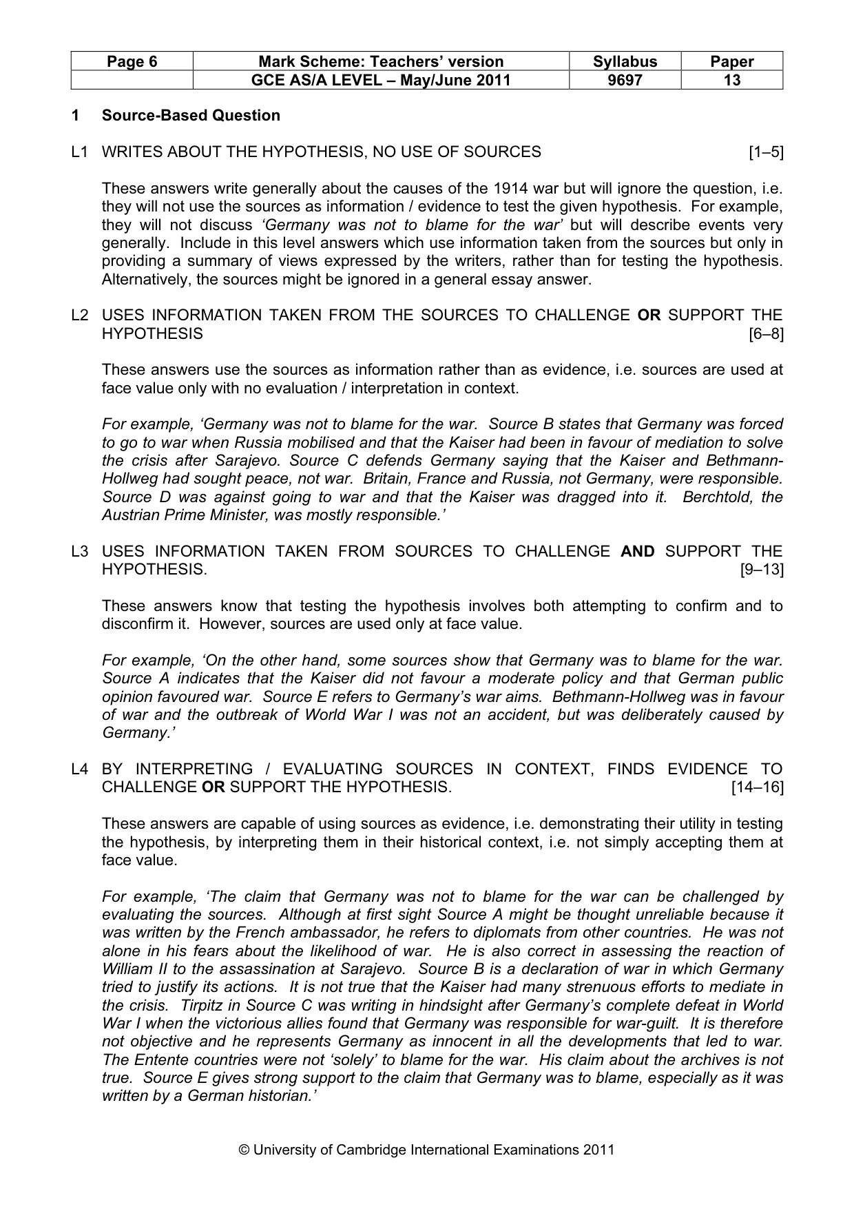 Mark scheme, page 6 of 11