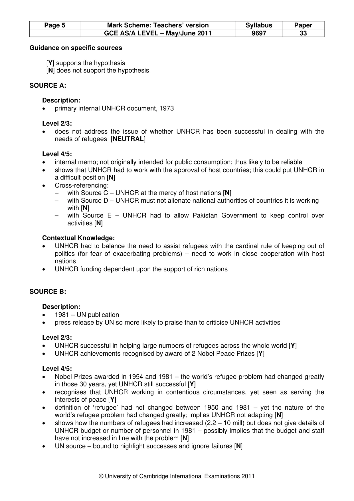 Mark scheme, page 5 of 12
