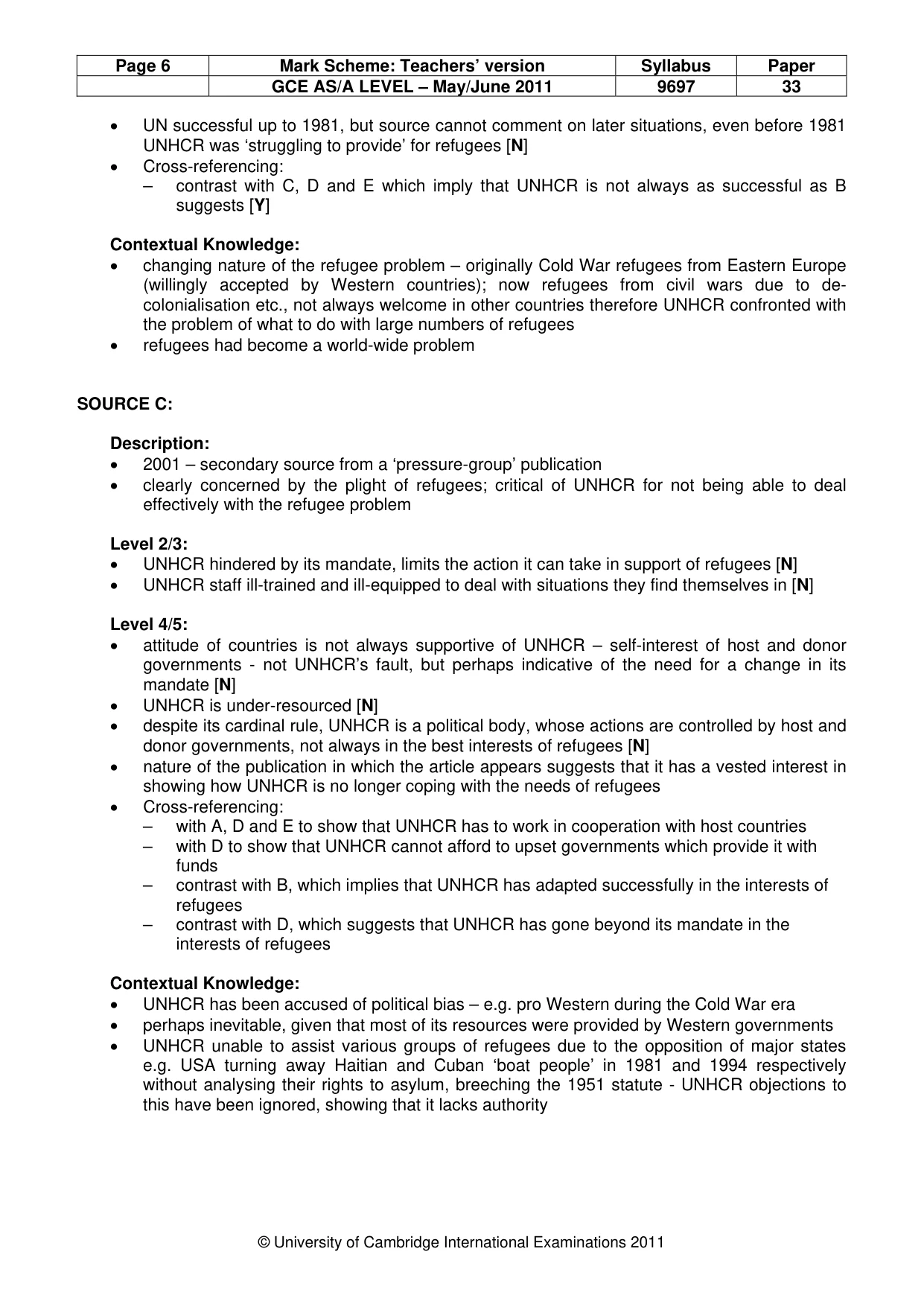 Mark scheme, page 6 of 12
