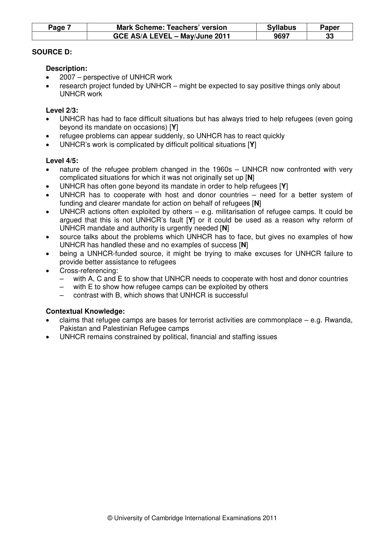 Mark scheme, page 7 of 12