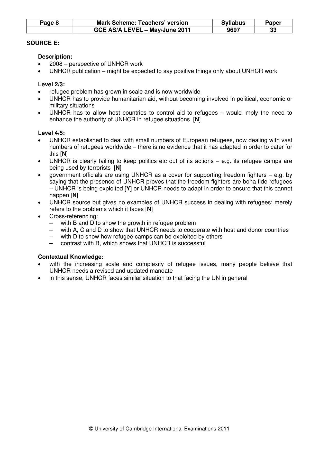 Mark scheme, page 8 of 12