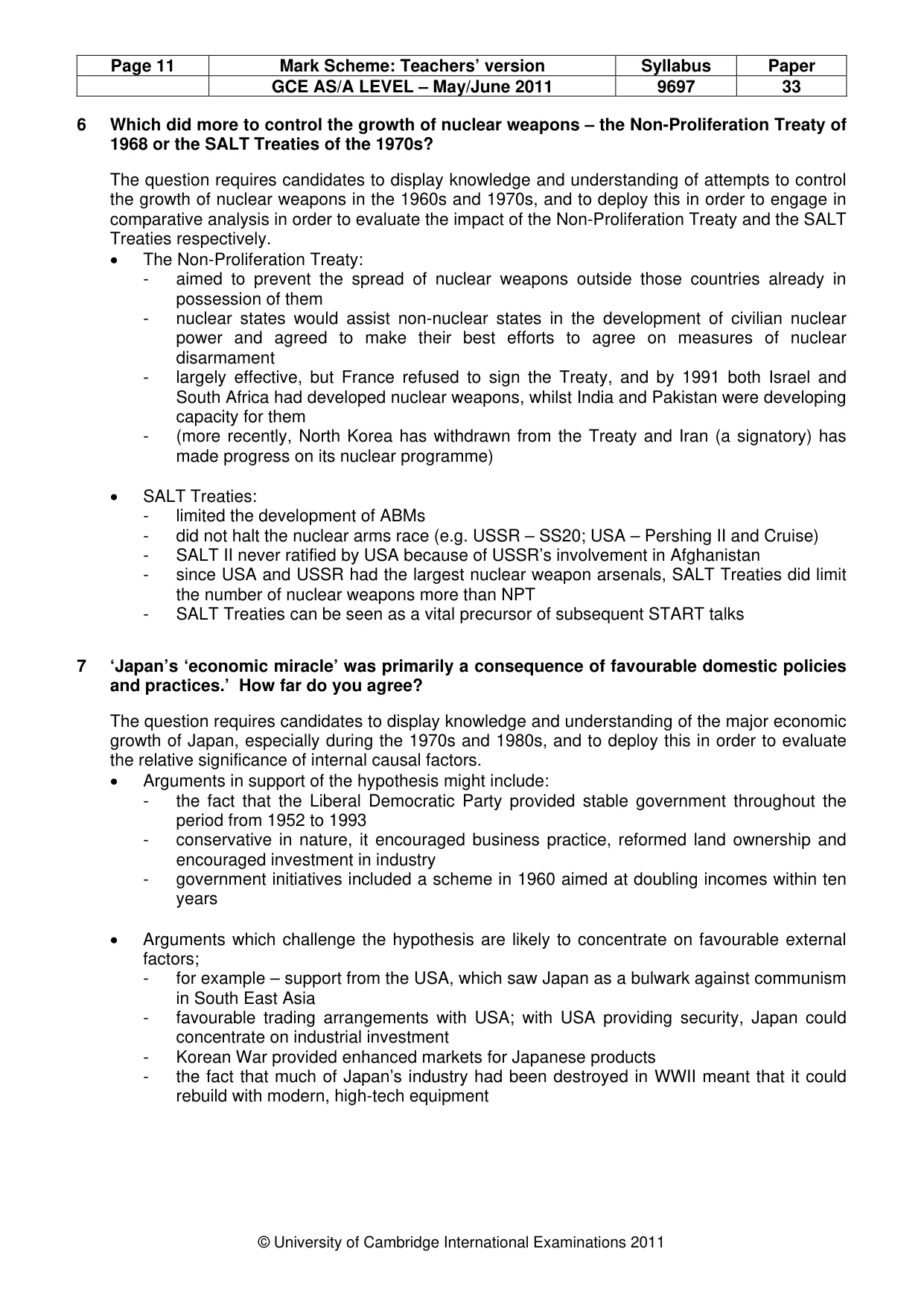 Mark scheme, page 11 of 12