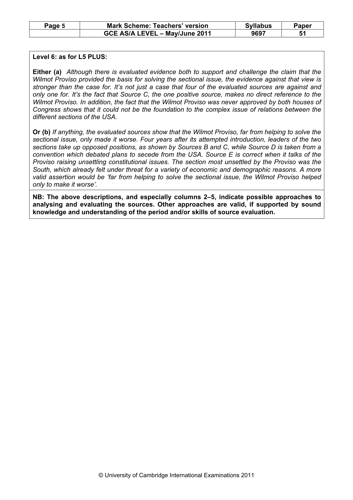 Mark scheme, page 5 of 12