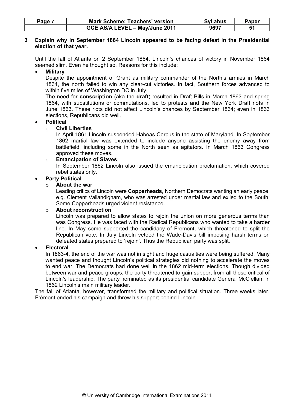 Mark scheme, page 7 of 12