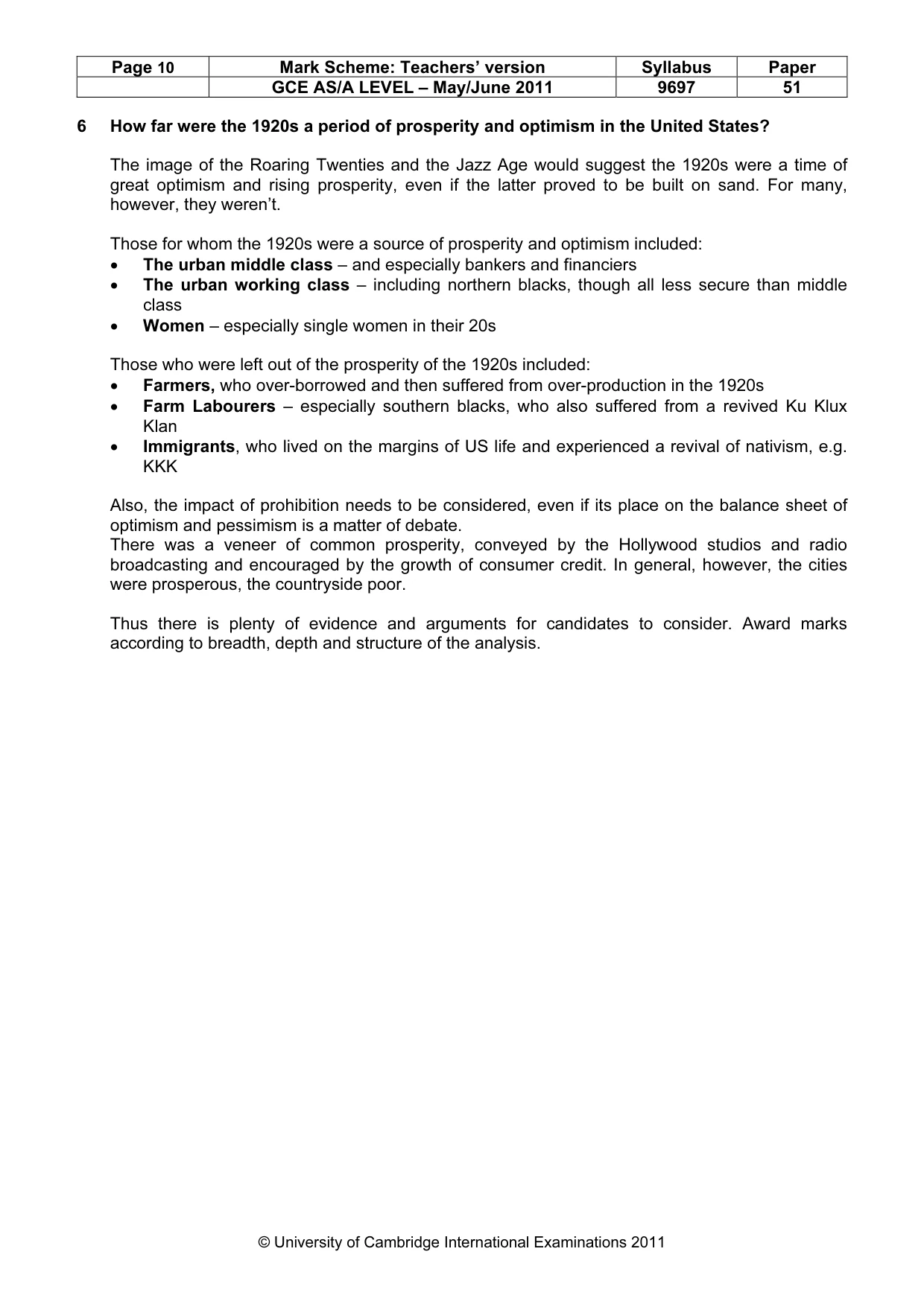 Mark scheme, page 10 of 12
