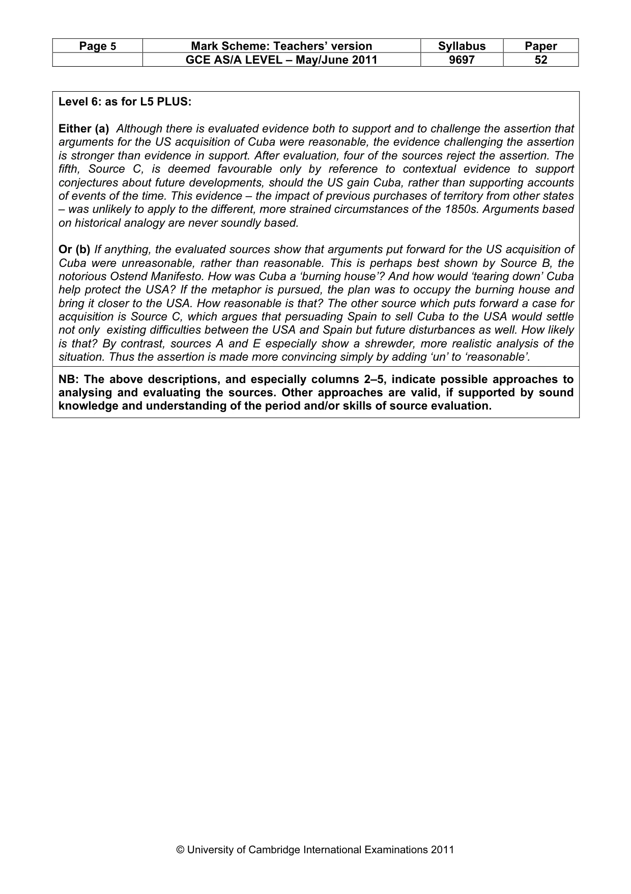 Mark scheme, page 5 of 12