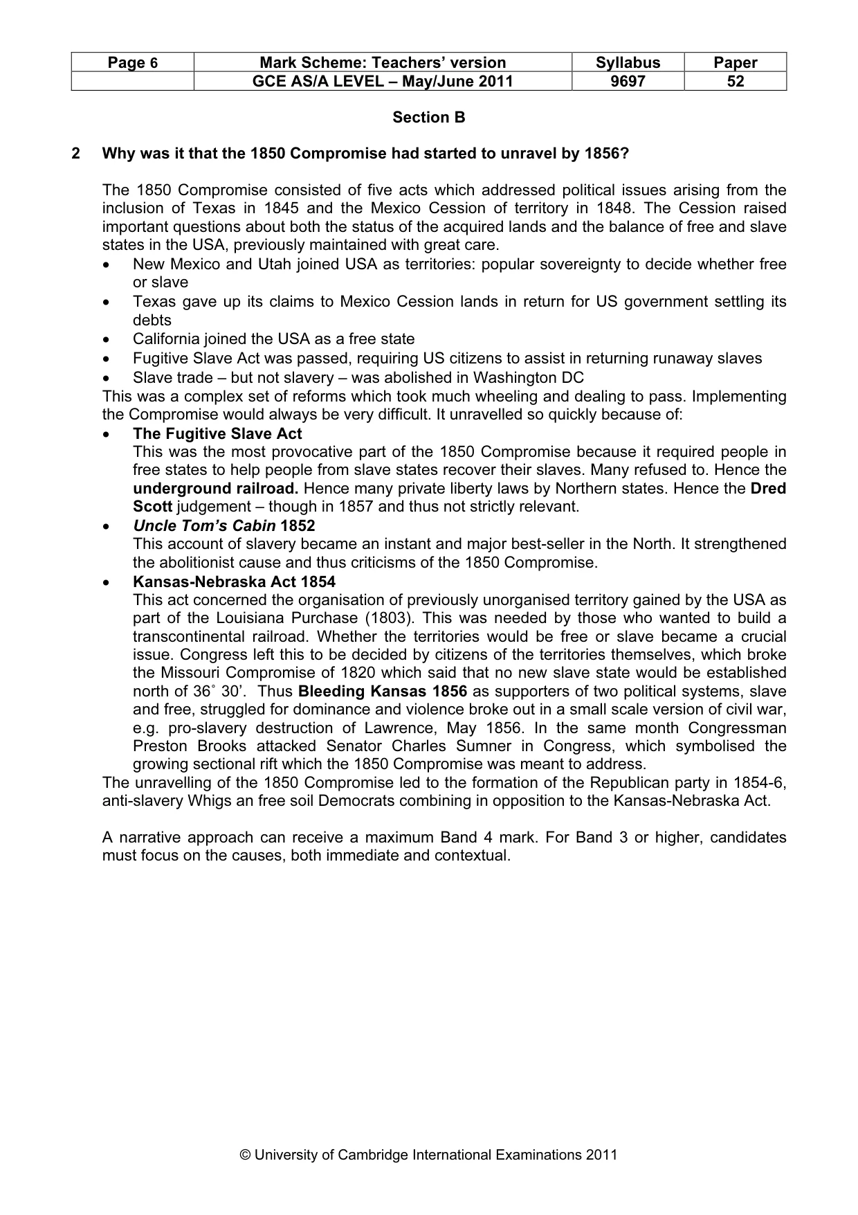 Mark scheme, page 6 of 12