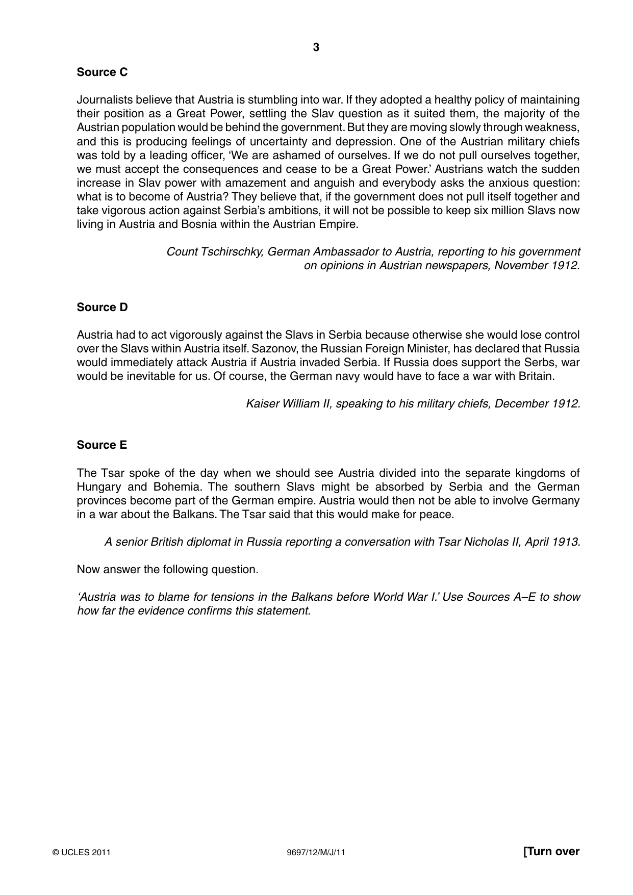 Cambridge A Level History (pre-2015) 9697 2011 May/June Paper 1 · Variant 2 question paper, page 3 of 4