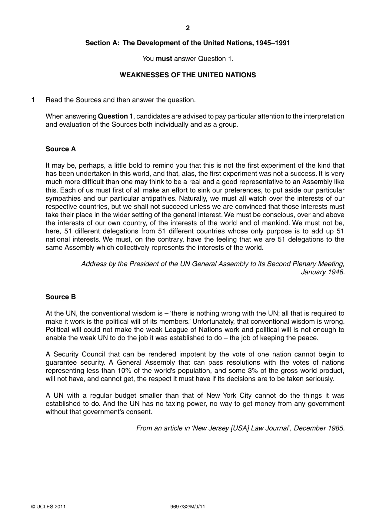Cambridge A Level History (pre-2015) 9697 2011 May/June Paper 3 · Variant 2 question paper, page 2 of 4