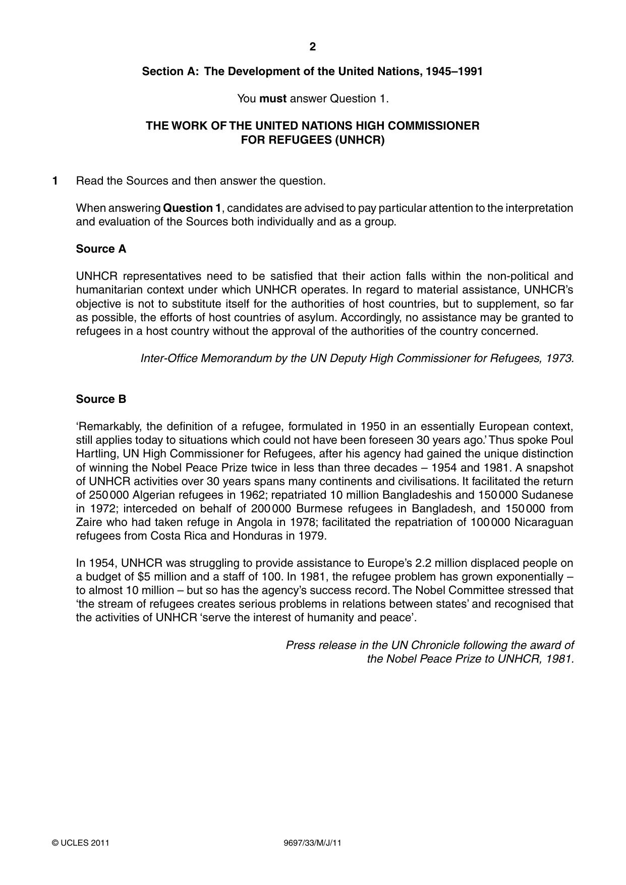 Cambridge A Level History (pre-2015) 9697 2011 May/June Paper 3 · Variant 3 question paper, page 2 of 4