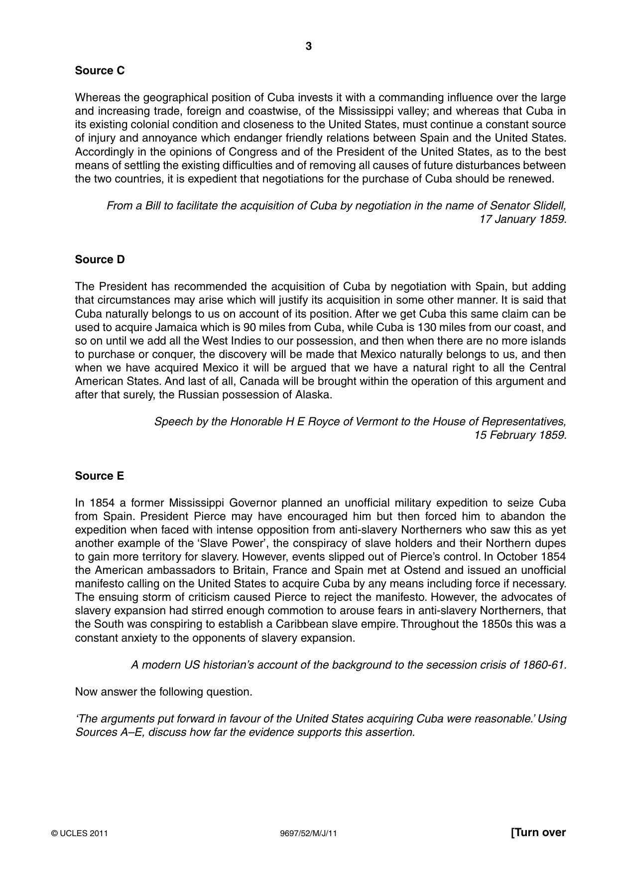 Cambridge A Level History (pre-2015) 9697 2011 May/June Paper 5 · Variant 2 question paper, page 3 of 4