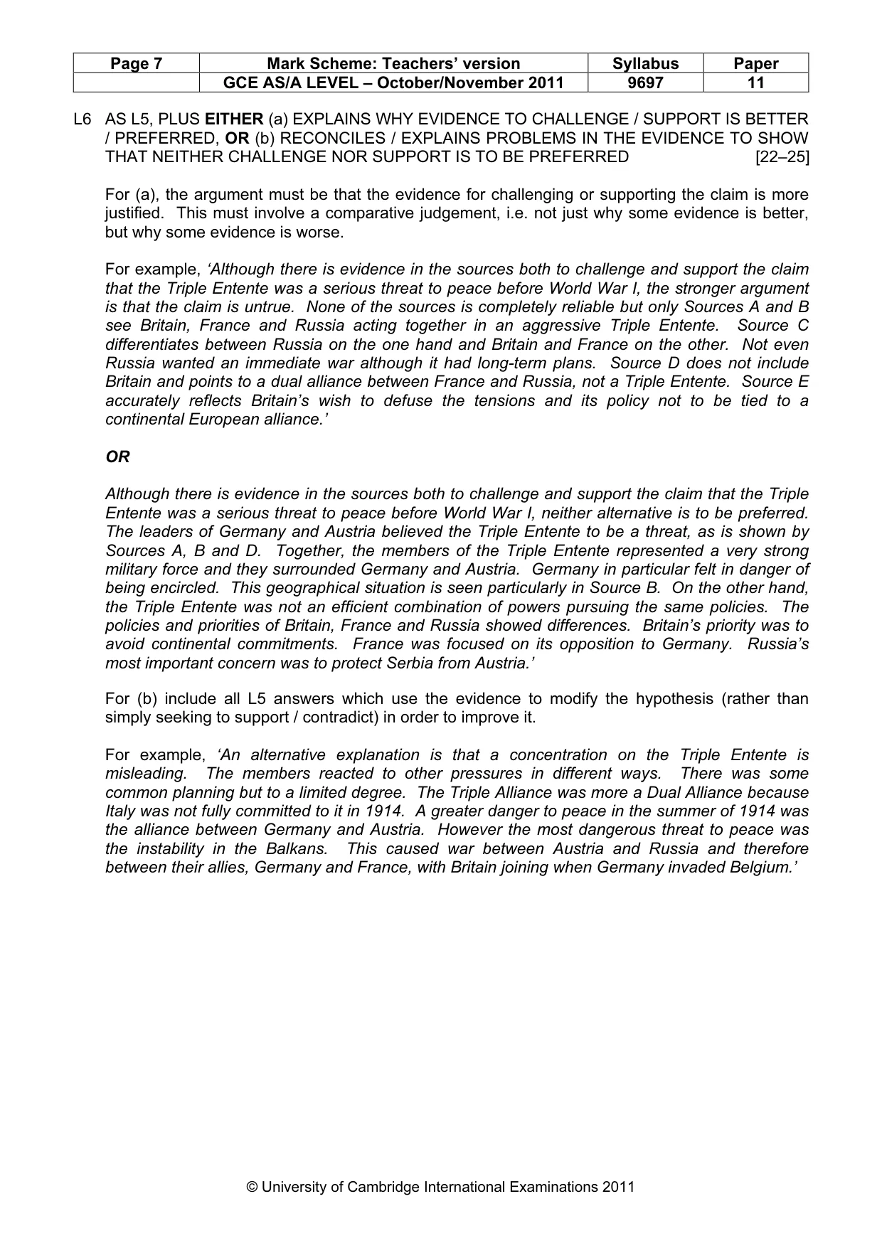 Mark scheme, page 7 of 11