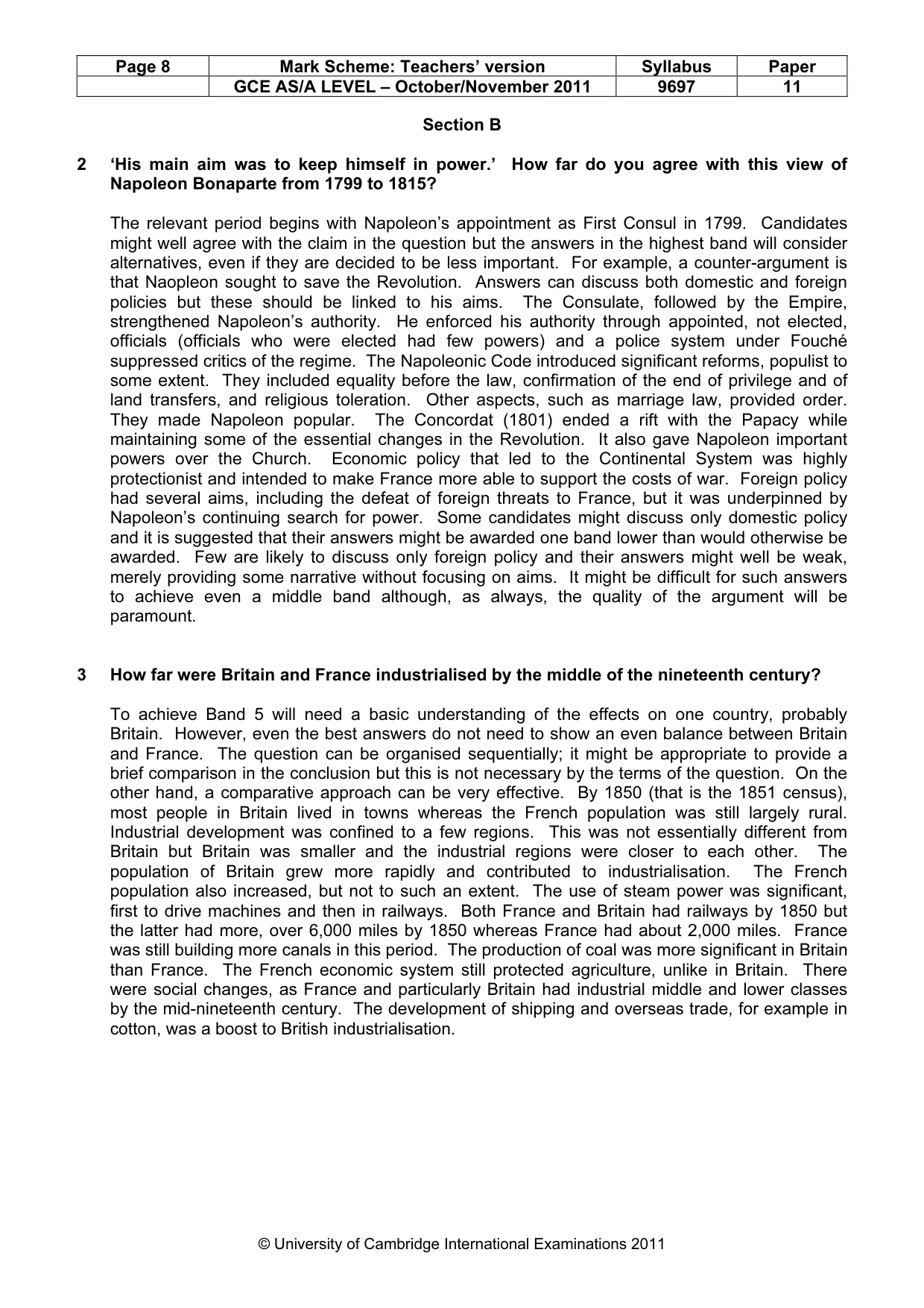 Mark scheme, page 8 of 11