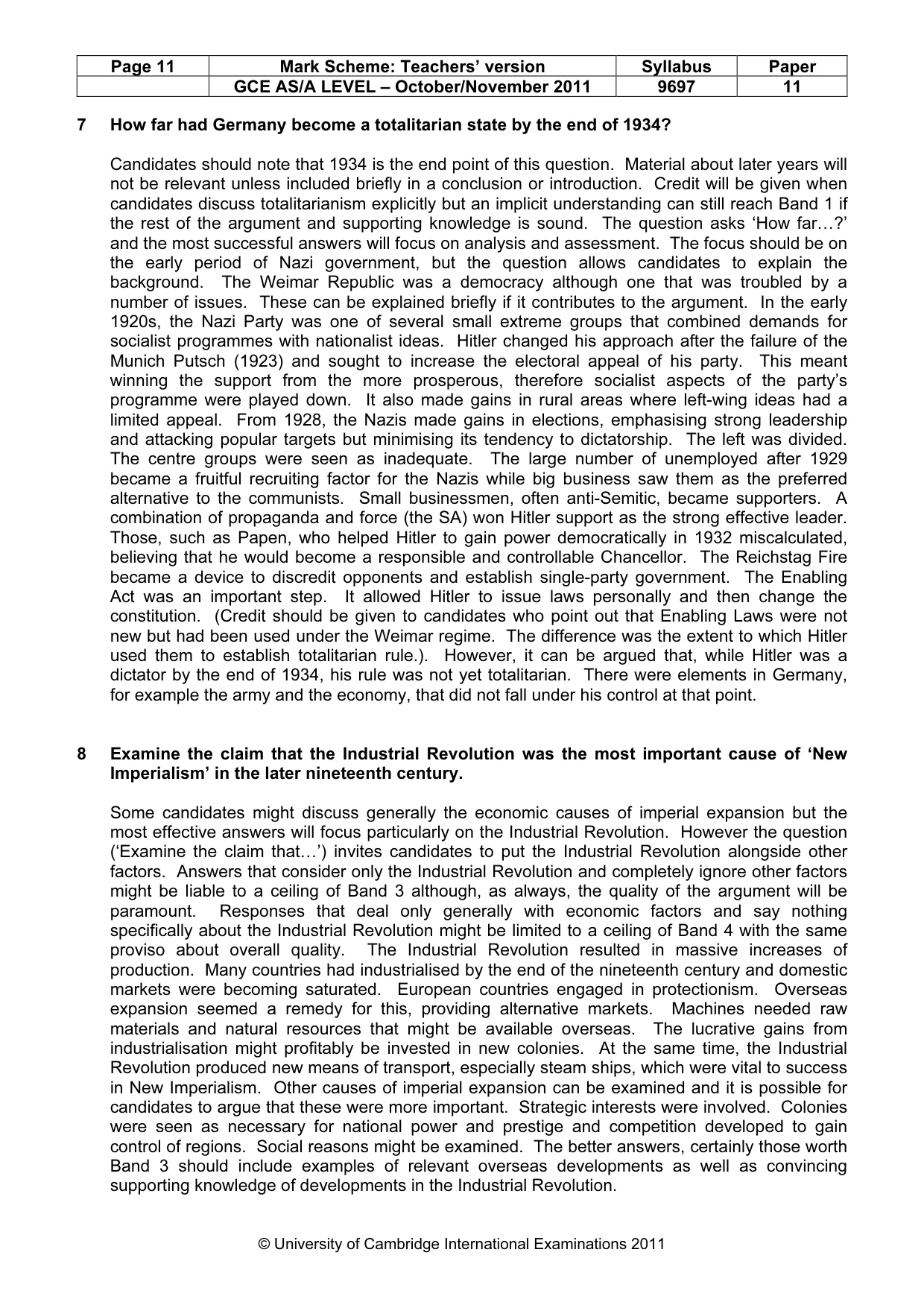 Mark scheme, page 11 of 11