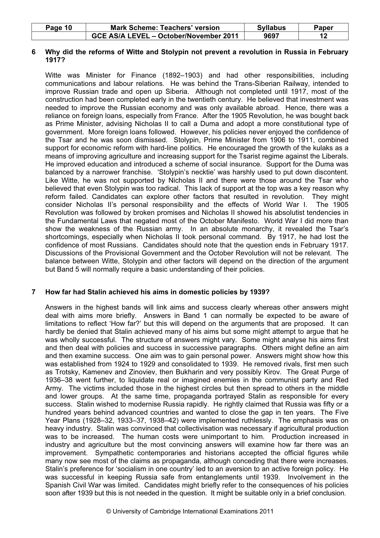 Mark scheme, page 10 of 11