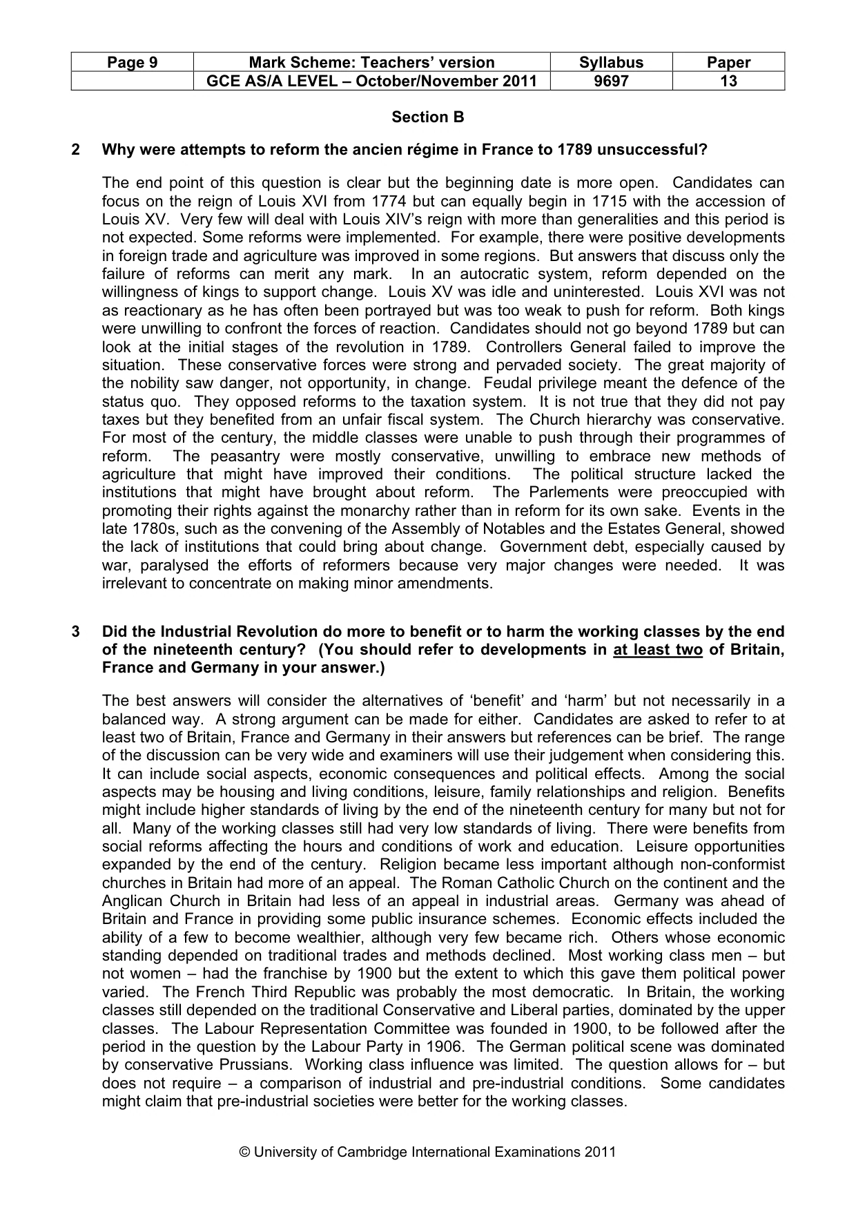 Mark scheme, page 9 of 12
