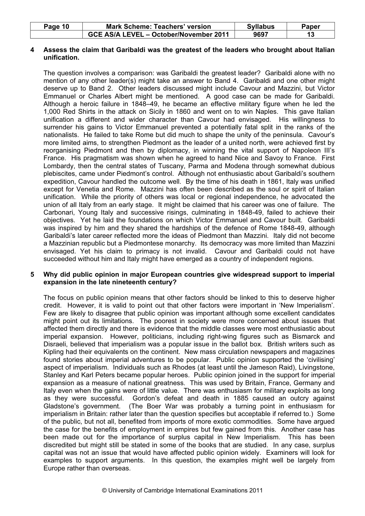 Mark scheme, page 10 of 12