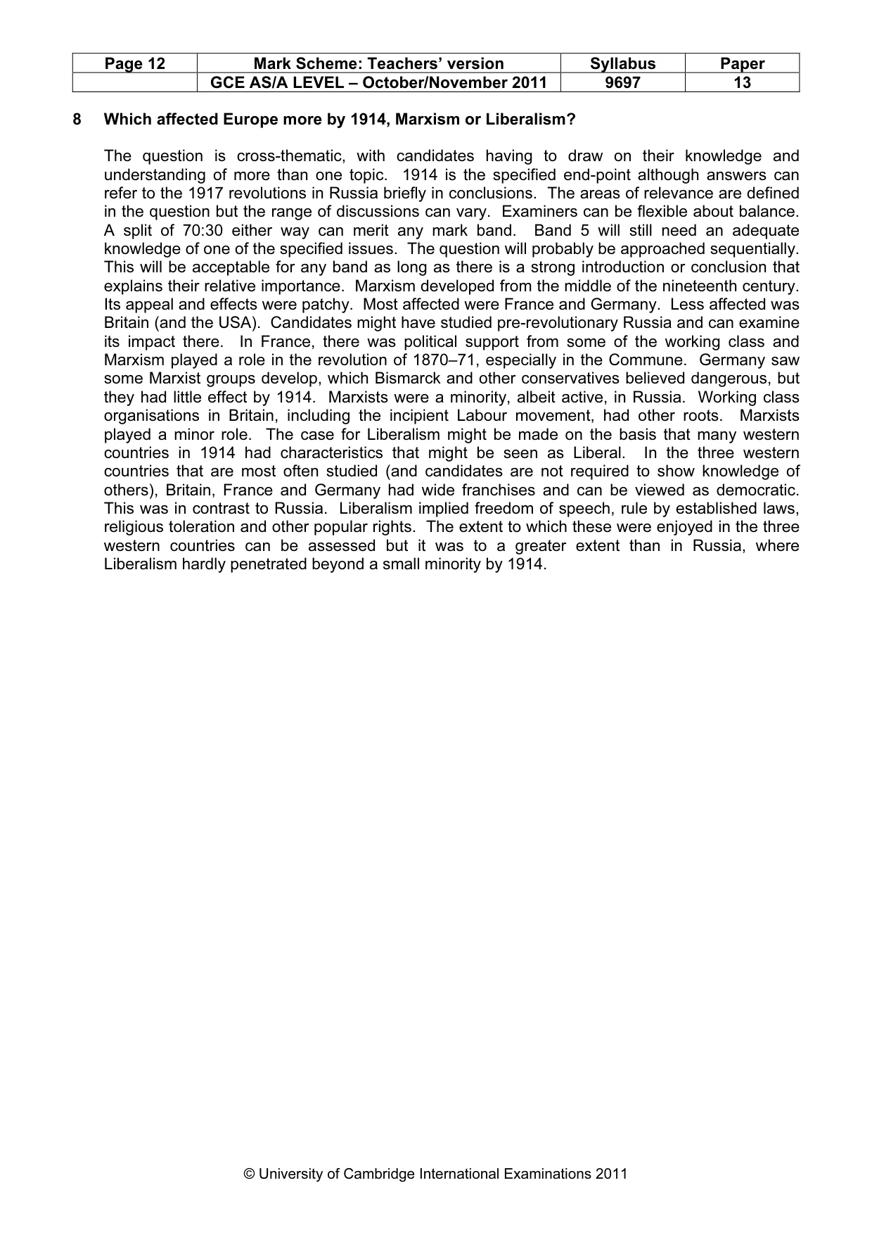 Mark scheme, page 12 of 12