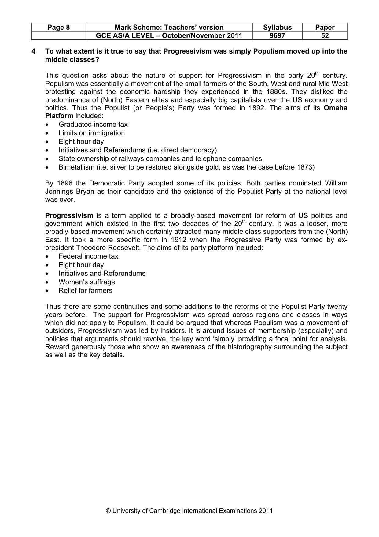 Mark scheme, page 8 of 12