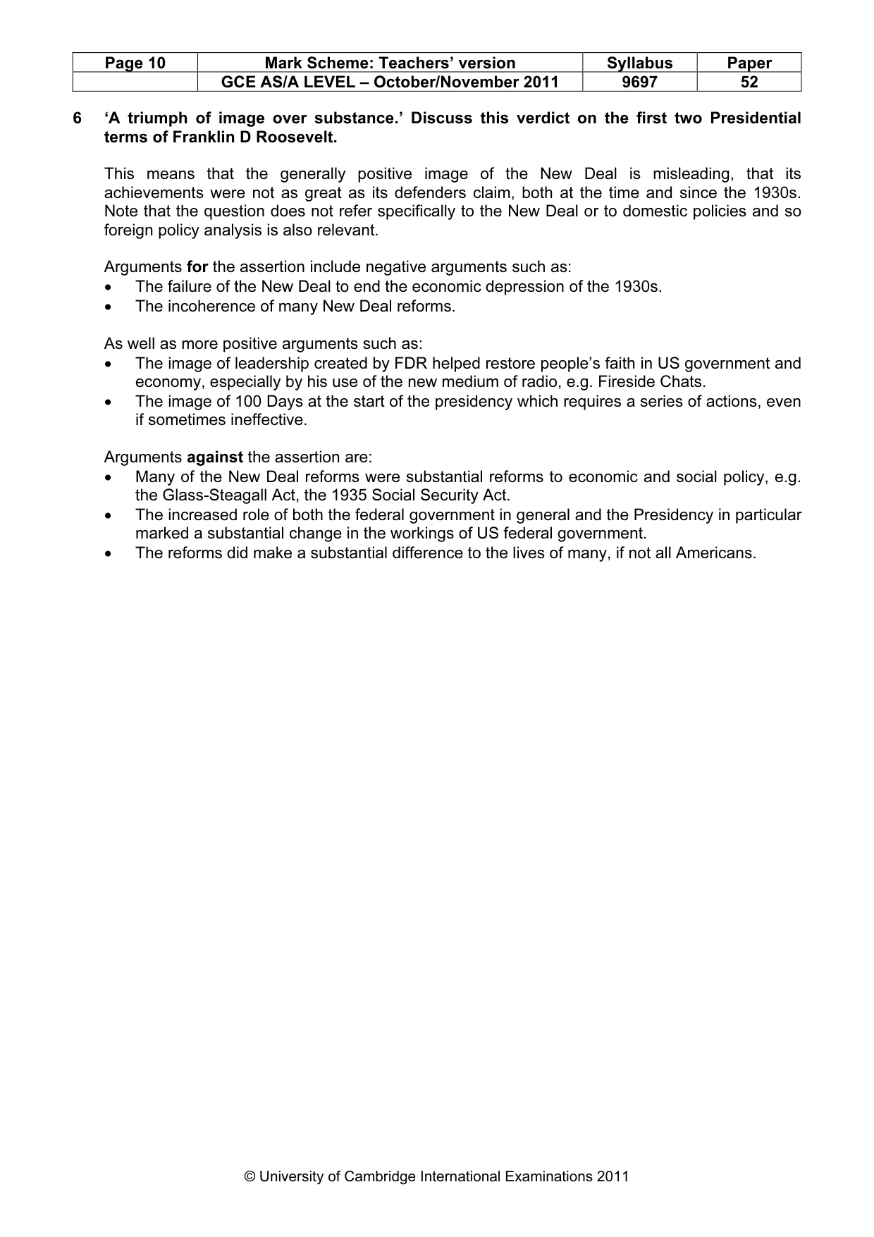 Mark scheme, page 10 of 12