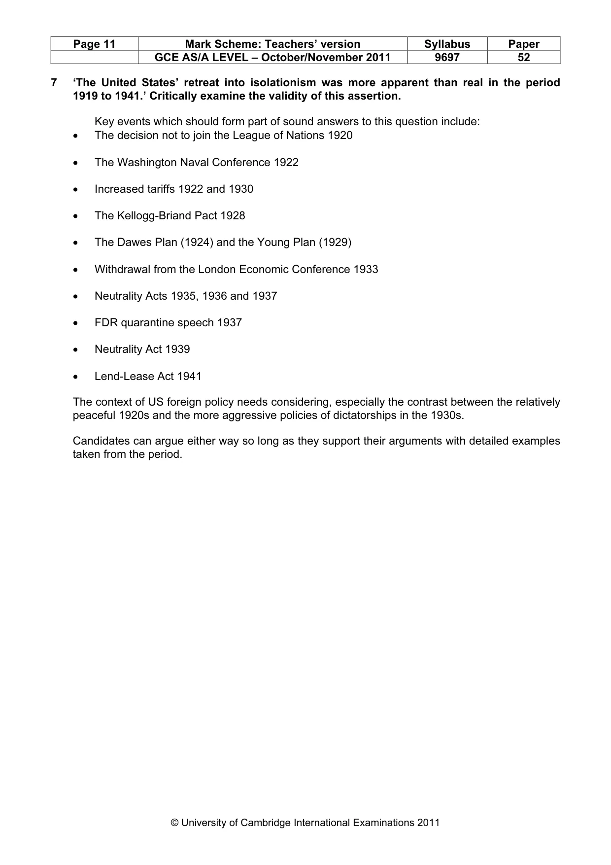 Mark scheme, page 11 of 12