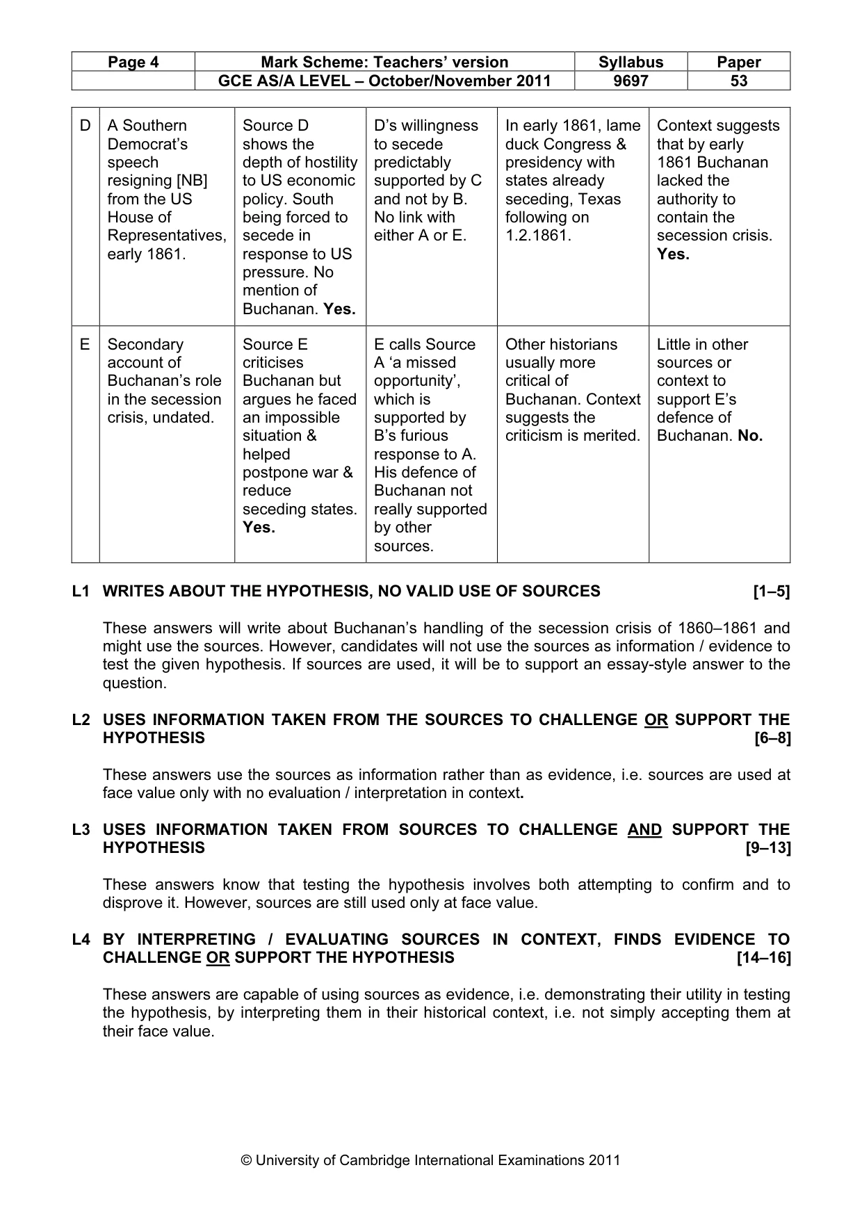 Mark scheme, page 4 of 11