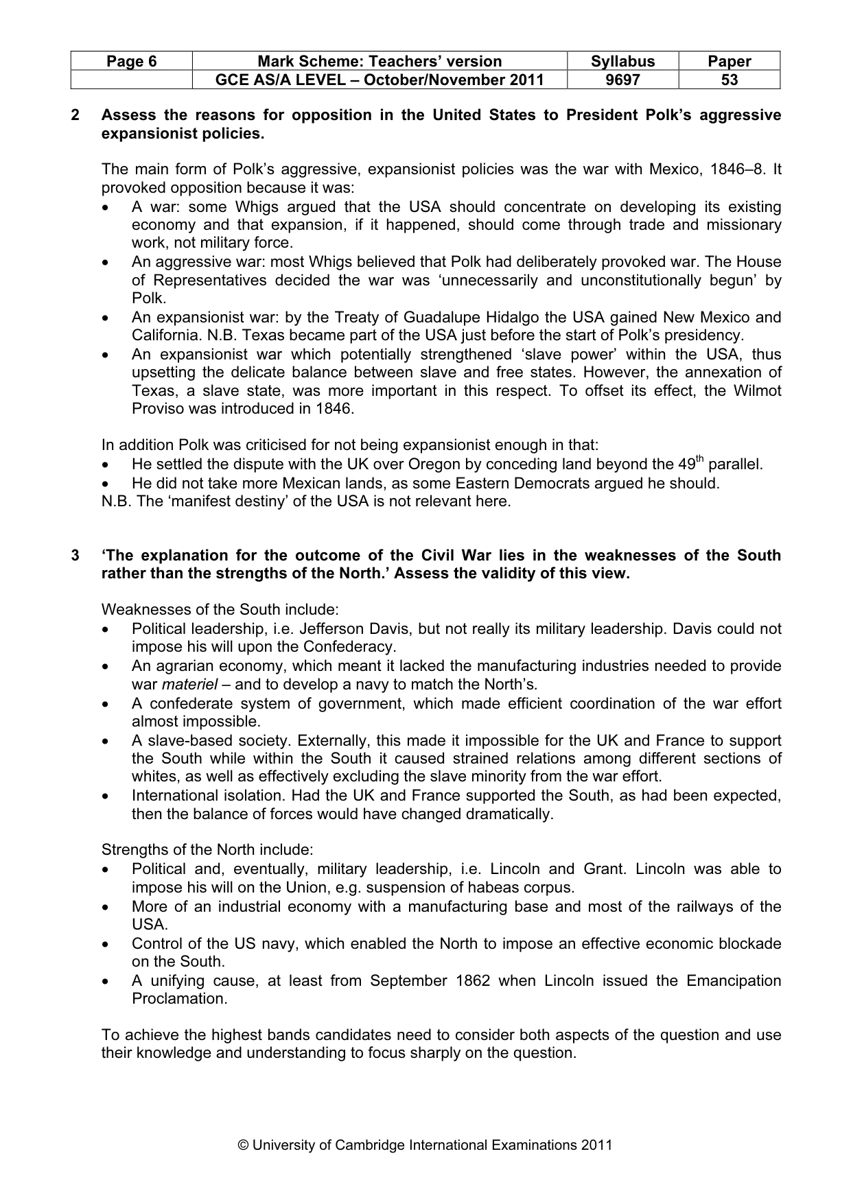 Mark scheme, page 6 of 11