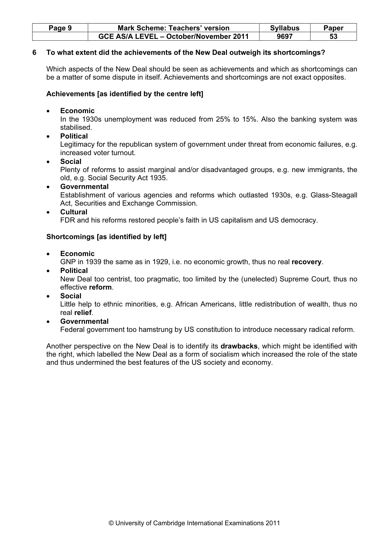 Mark scheme, page 9 of 11