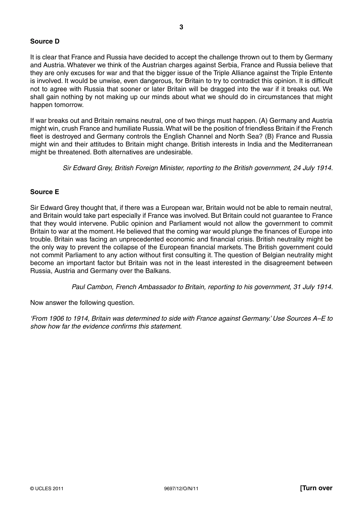 Cambridge A Level History (pre-2015) 9697 2011 Oct/Nov Paper 1 · Variant 2 question paper, page 3 of 4