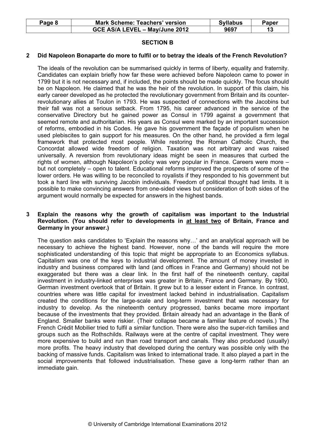 Mark scheme, page 8 of 11