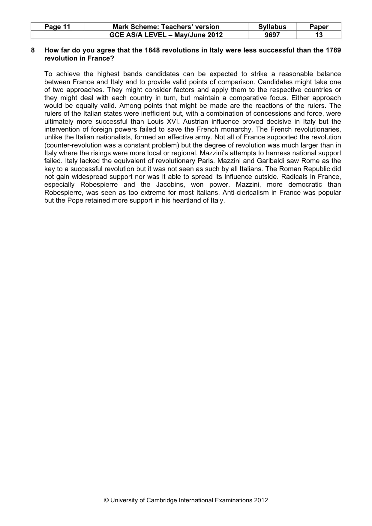 Mark scheme, page 11 of 11