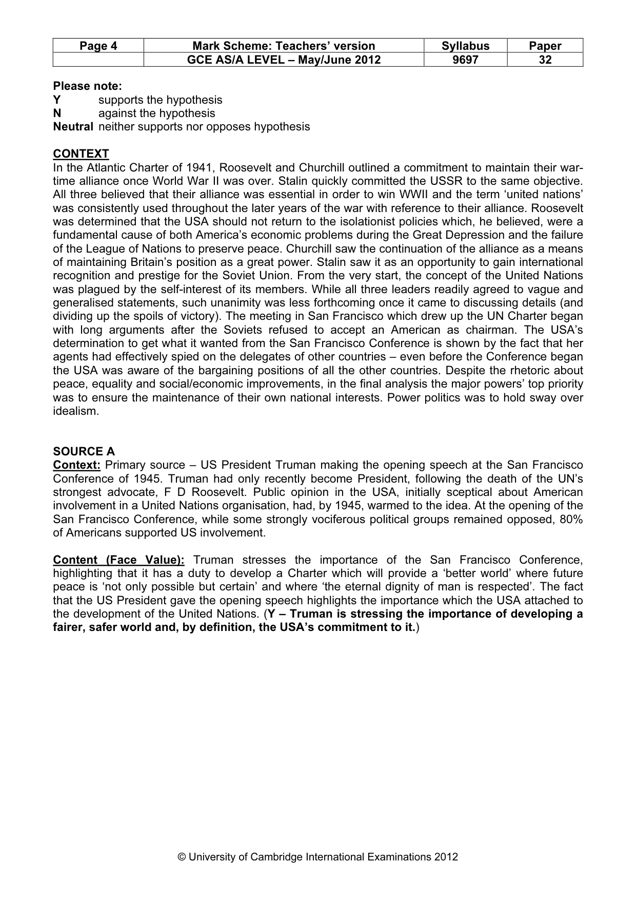 Mark scheme, page 4 of 11