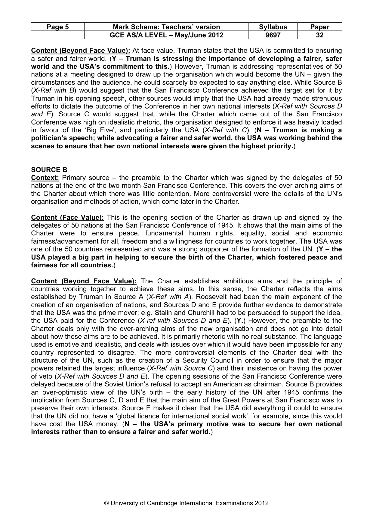 Mark scheme, page 5 of 11