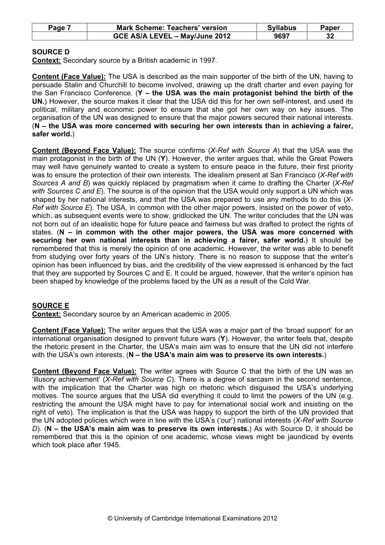 Mark scheme, page 7 of 11