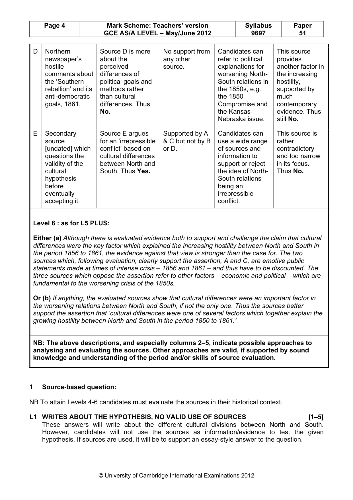 Mark scheme, page 4 of 11